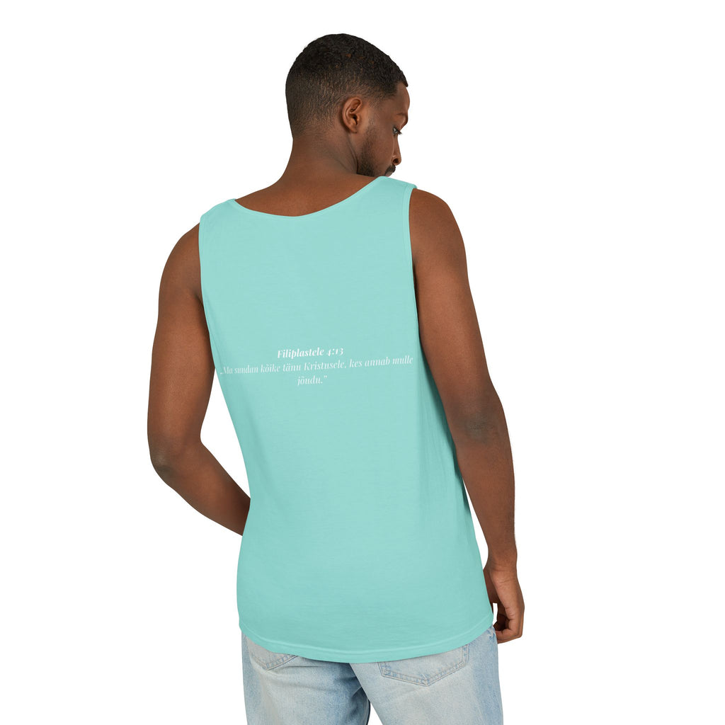 Jesus Minimalist Tank Top — Simple Gold Faith Graphic