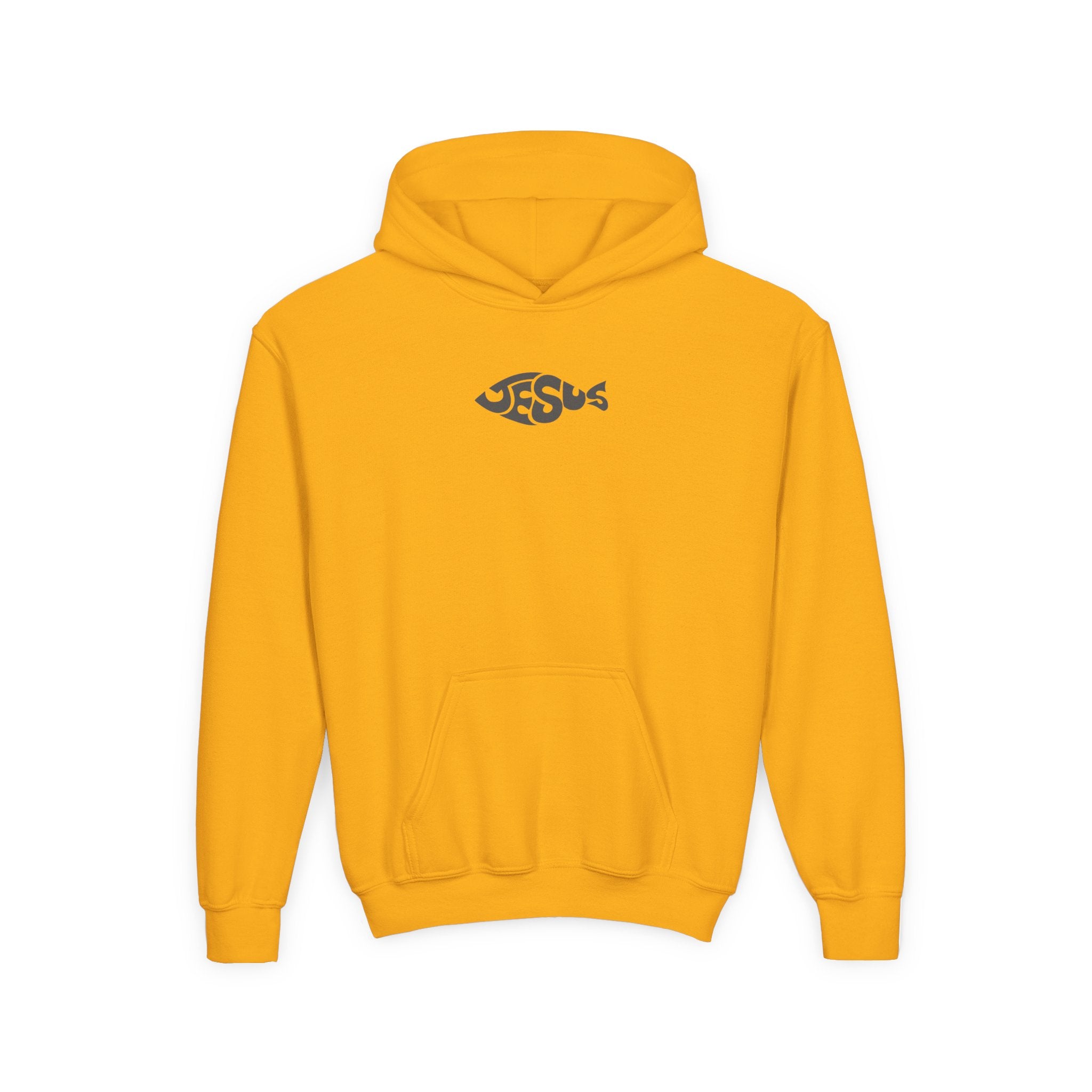 Youth Jesus Fish Hoodie — Christian Faith Graphic Hoodie for Kids