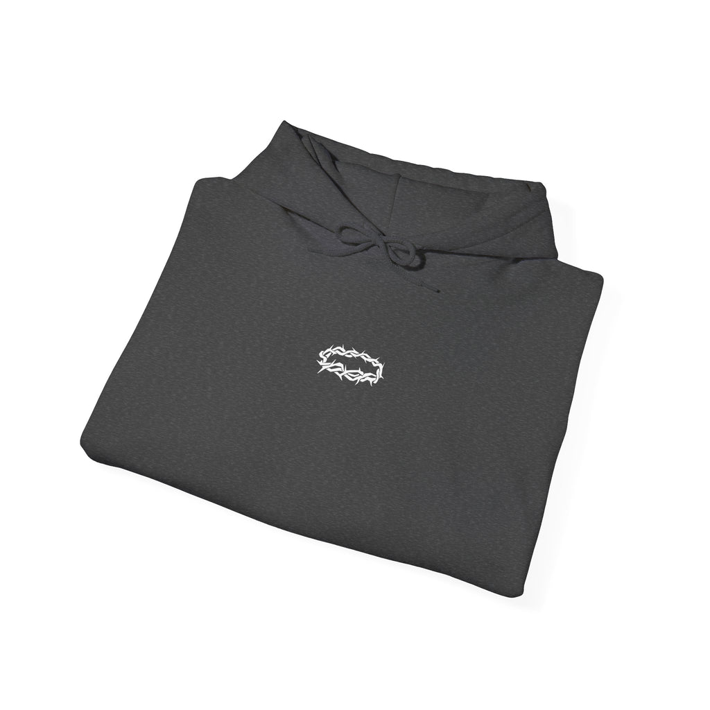 Hoodie — Minimal Small Black Square Lip Print Chest Graphic