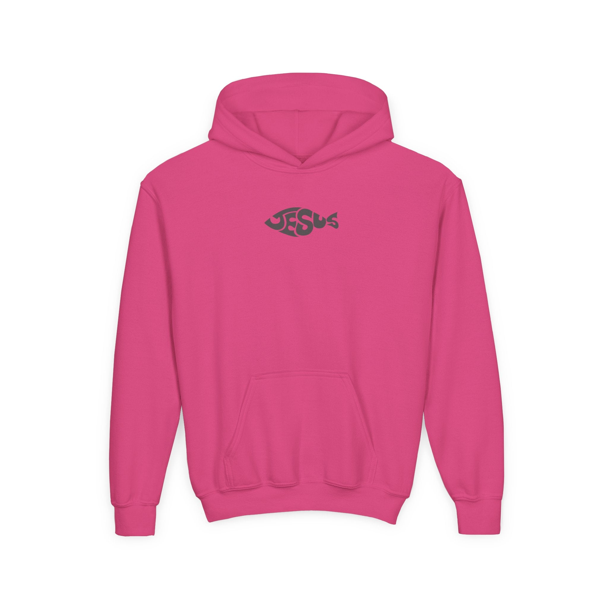 Youth Jesus Fish Hoodie — Christian Faith Graphic Hoodie for Kids