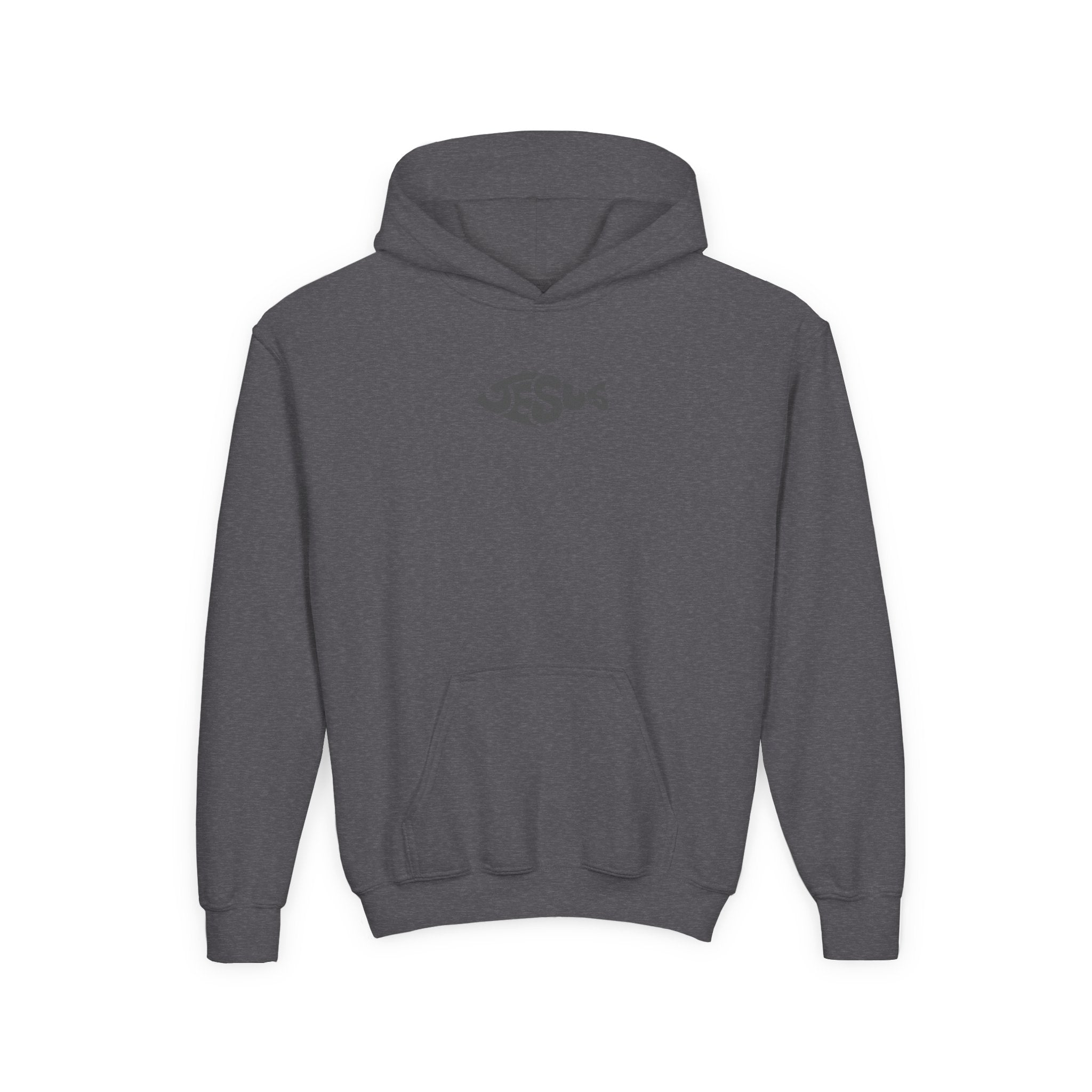 Youth Jesus Fish Hoodie — Christian Faith Graphic Hoodie for Kids