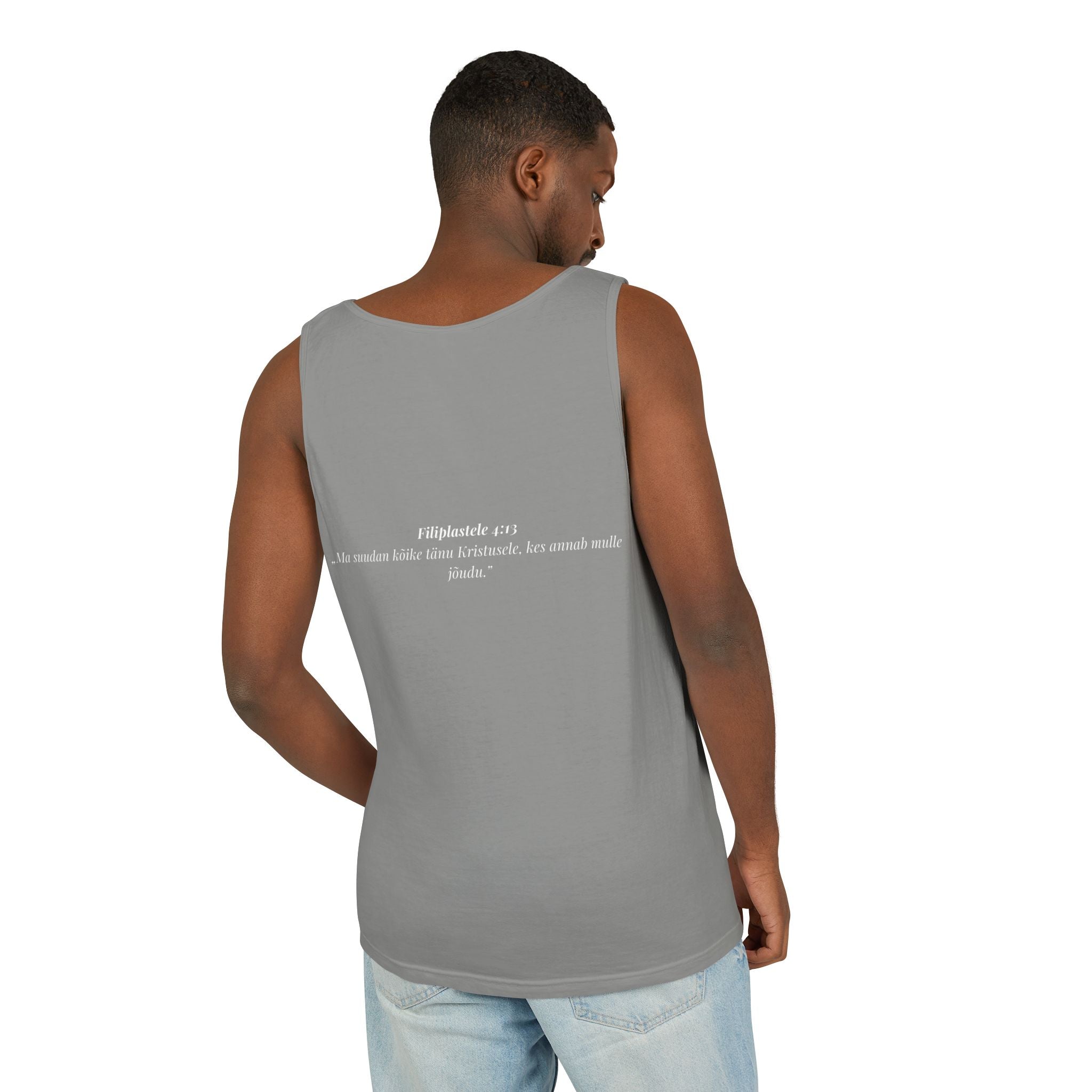 Jesus Minimalist Tank Top — Simple Gold Faith Graphic