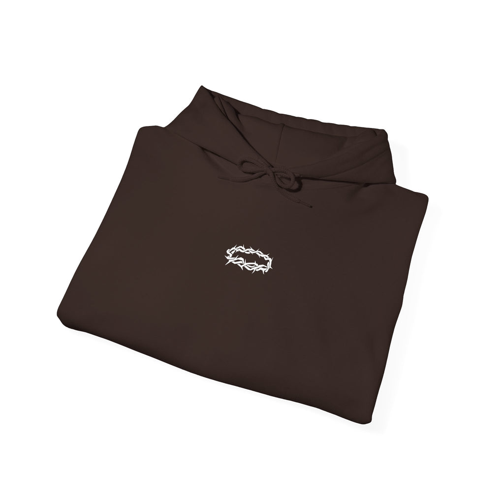 Hoodie — Minimal Small Black Square Lip Print Chest Graphic