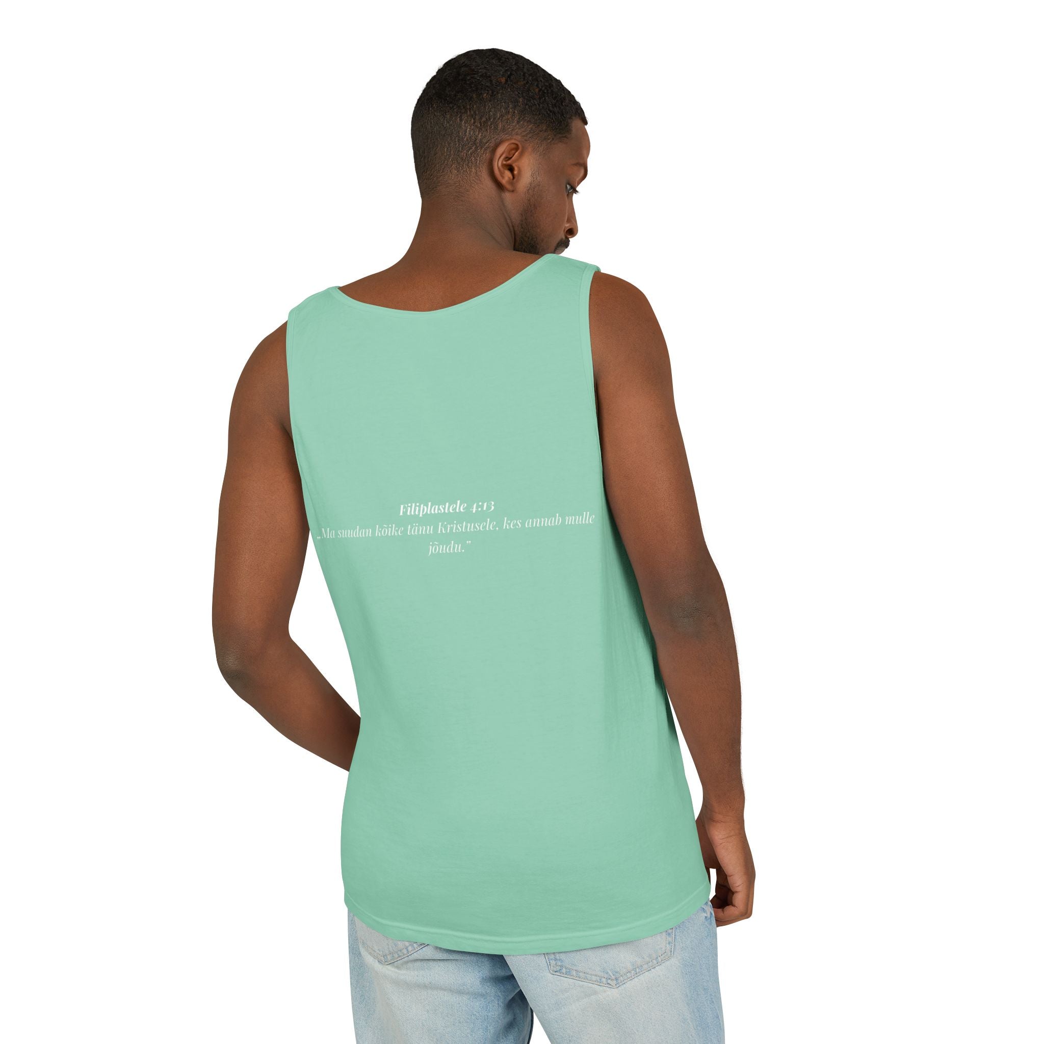 Jesus Minimalist Tank Top — Simple Gold Faith Graphic
