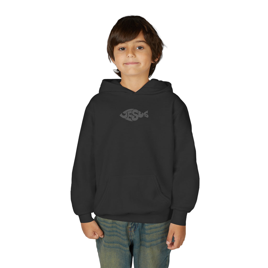 Youth Jesus Fish Hoodie — Christian Faith Graphic Hoodie for Kids