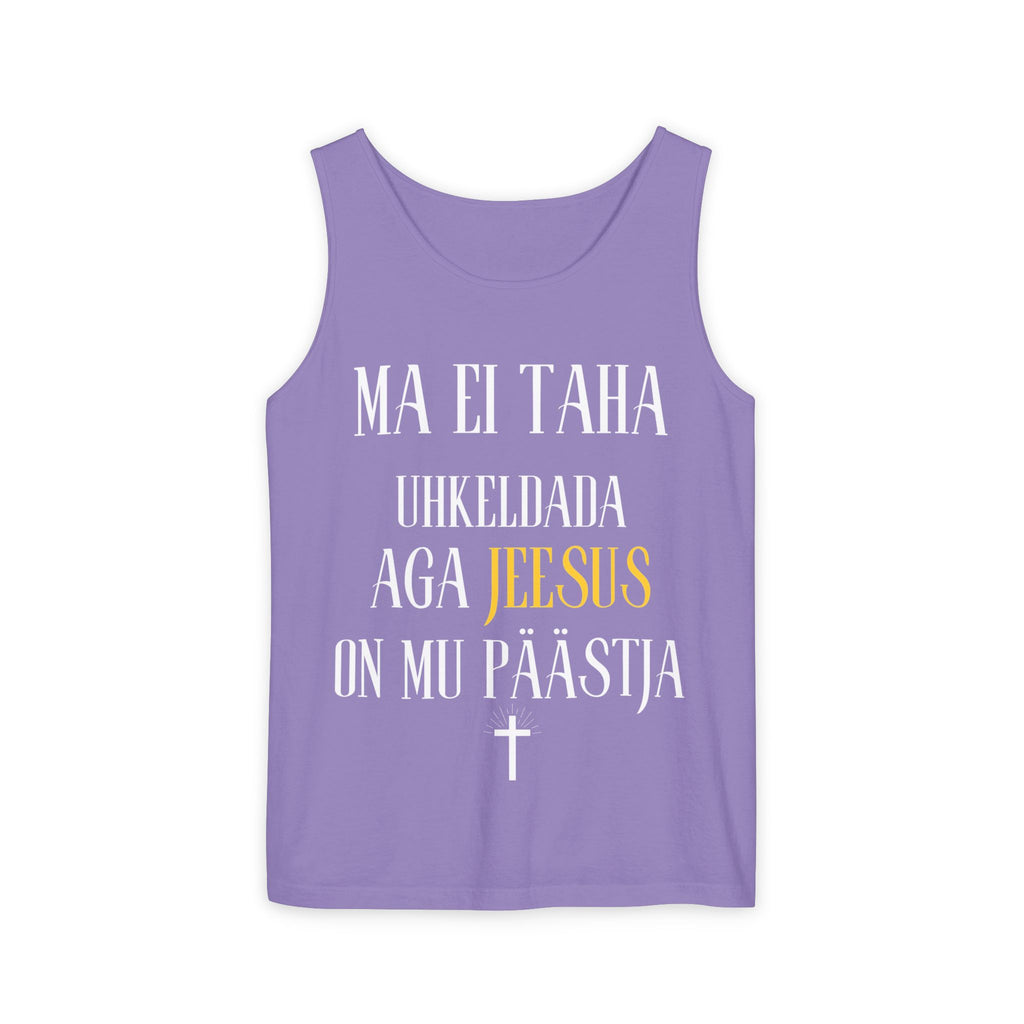 Jesus Minimalist Tank Top — Simple Gold Faith Graphic