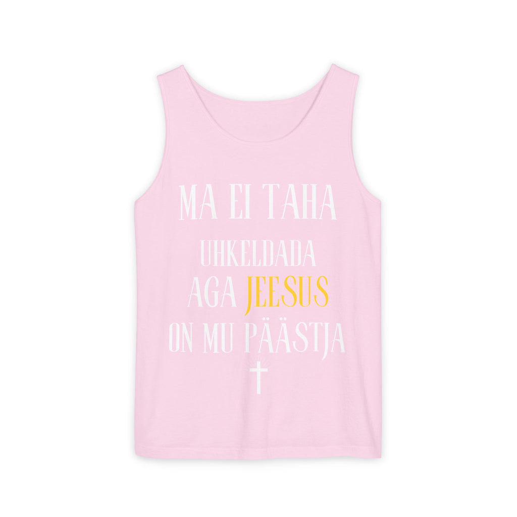 Jesus Minimalist Tank Top — Simple Gold Faith Graphic