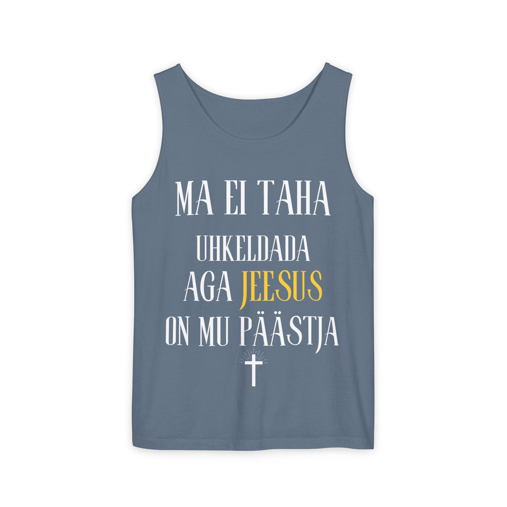 Jesus Minimalist Tank Top — Simple Gold Faith Graphic