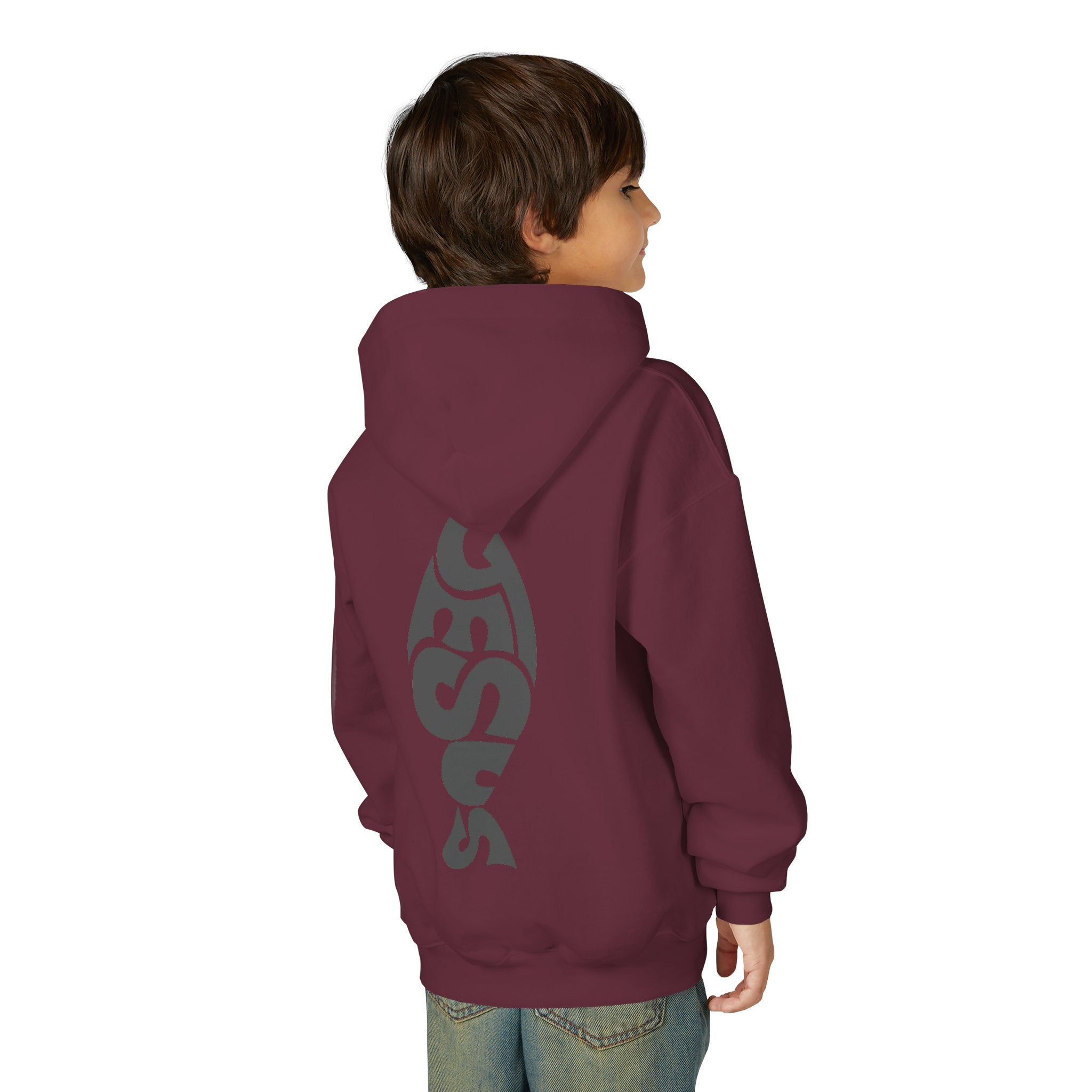 Youth Jesus Fish Hoodie — Christian Faith Graphic Hoodie for Kids