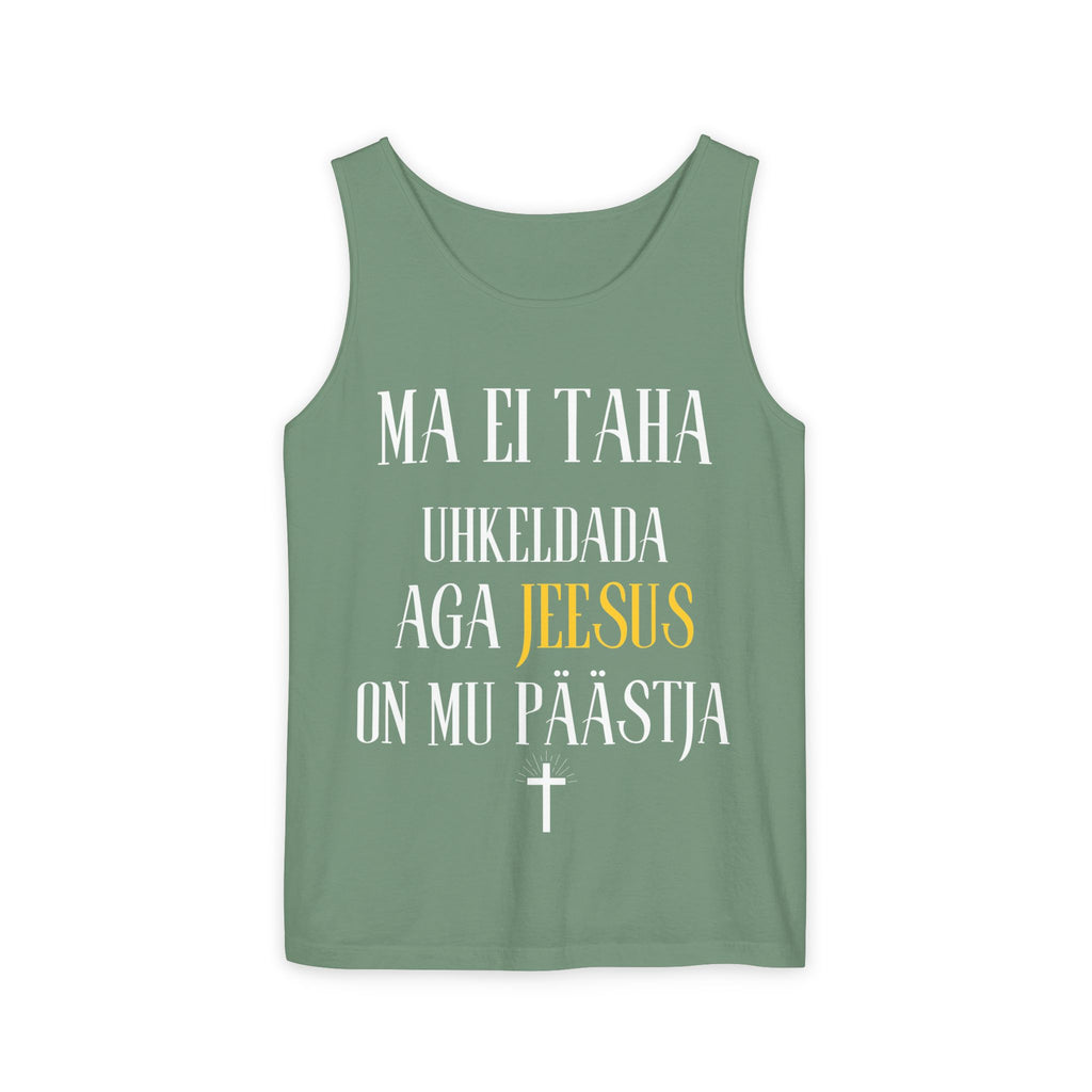 Jesus Minimalist Tank Top — Simple Gold Faith Graphic