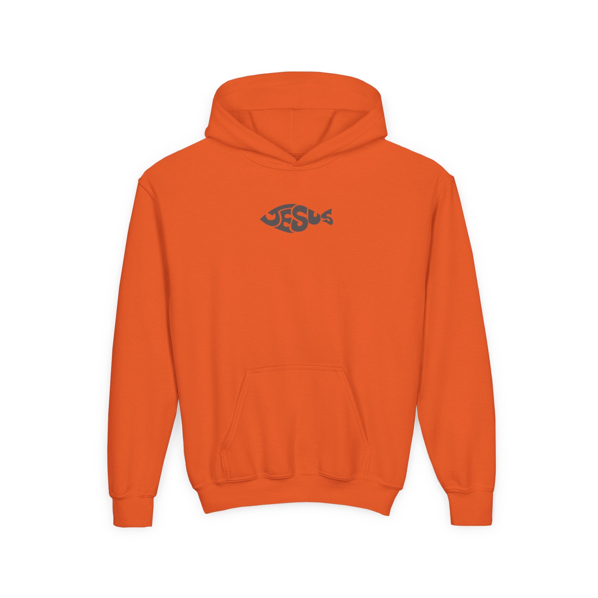 Youth Jesus Fish Hoodie — Christian Faith Graphic Hoodie for Kids