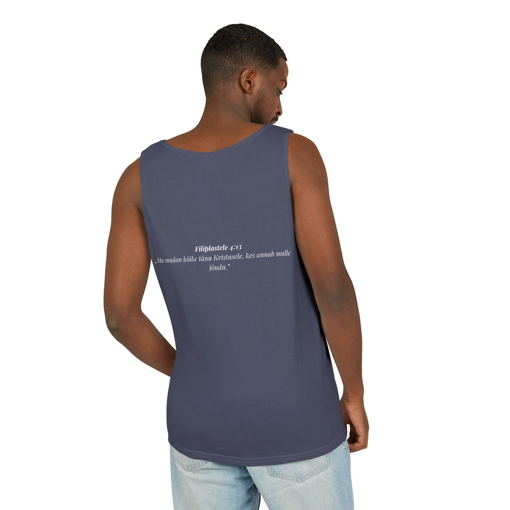 Jesus Minimalist Tank Top — Simple Gold Faith Graphic