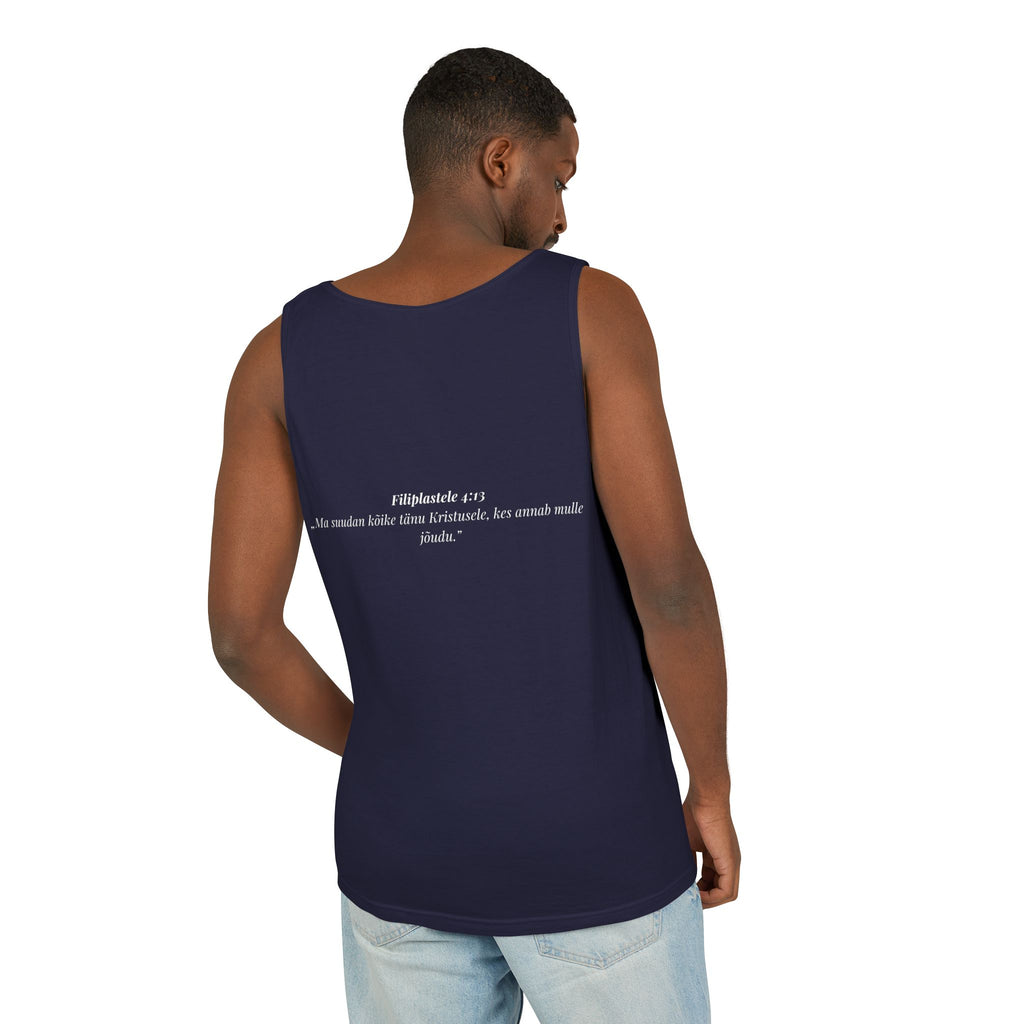 Jesus Minimalist Tank Top — Simple Gold Faith Graphic