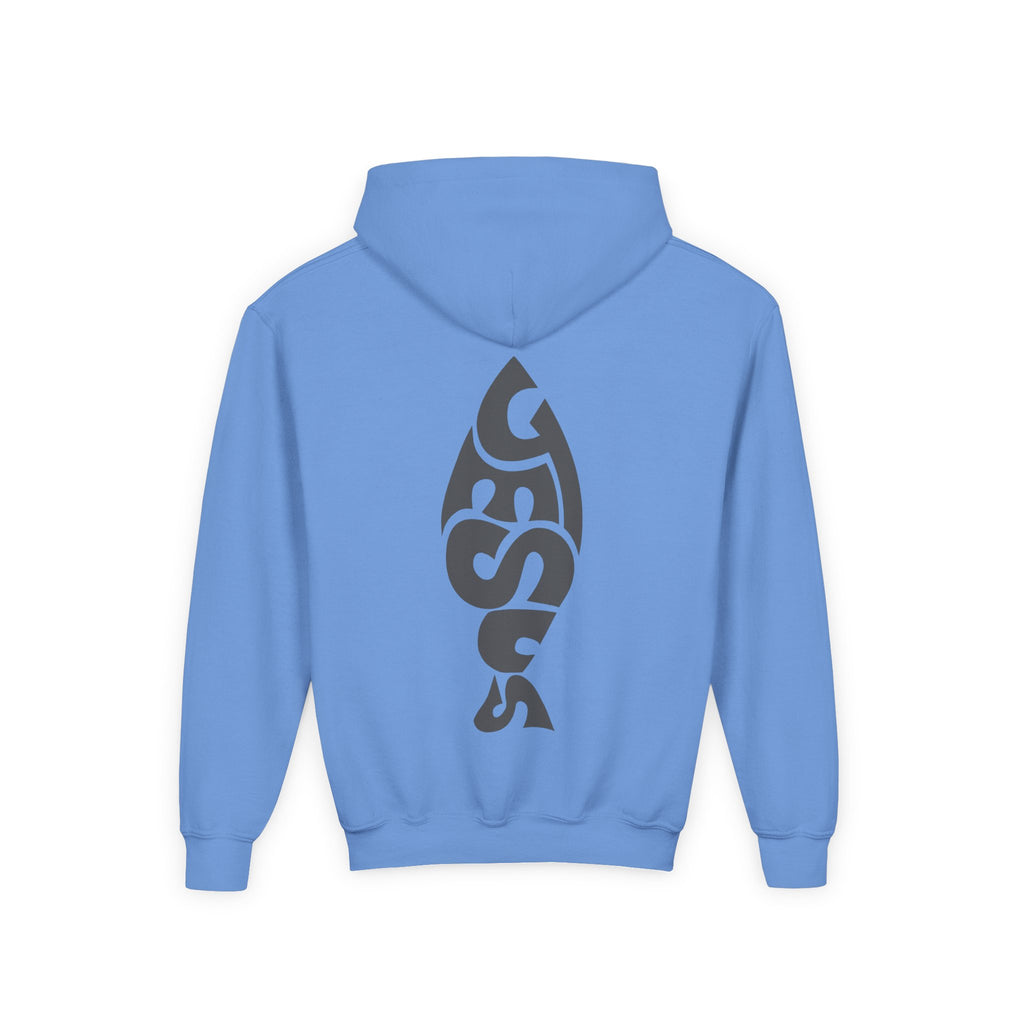 Youth Jesus Fish Hoodie — Christian Faith Graphic Hoodie for Kids