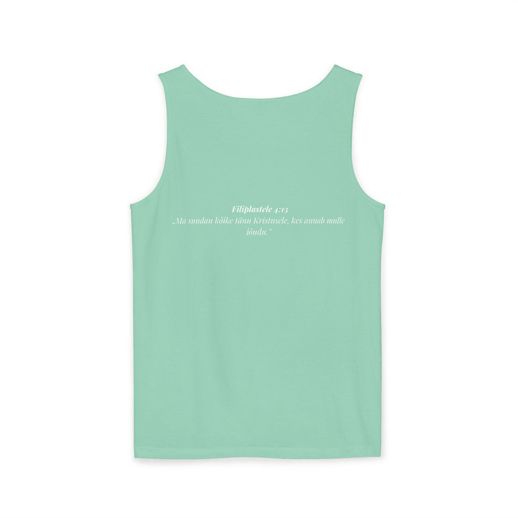 Jesus Minimalist Tank Top — Simple Gold Faith Graphic