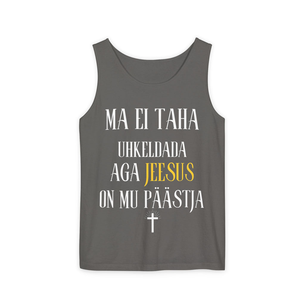 Jesus Minimalist Tank Top — Simple Gold Faith Graphic