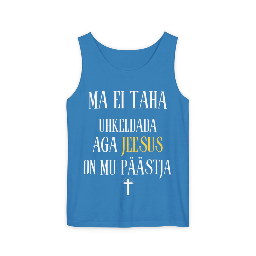 Jesus Minimalist Tank Top — Simple Gold Faith Graphic