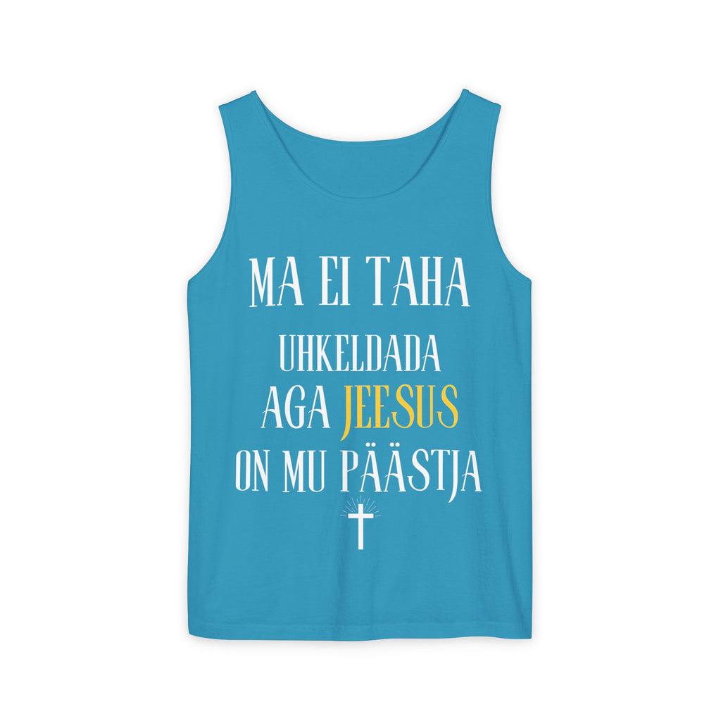 Jesus Minimalist Tank Top — Simple Gold Faith Graphic
