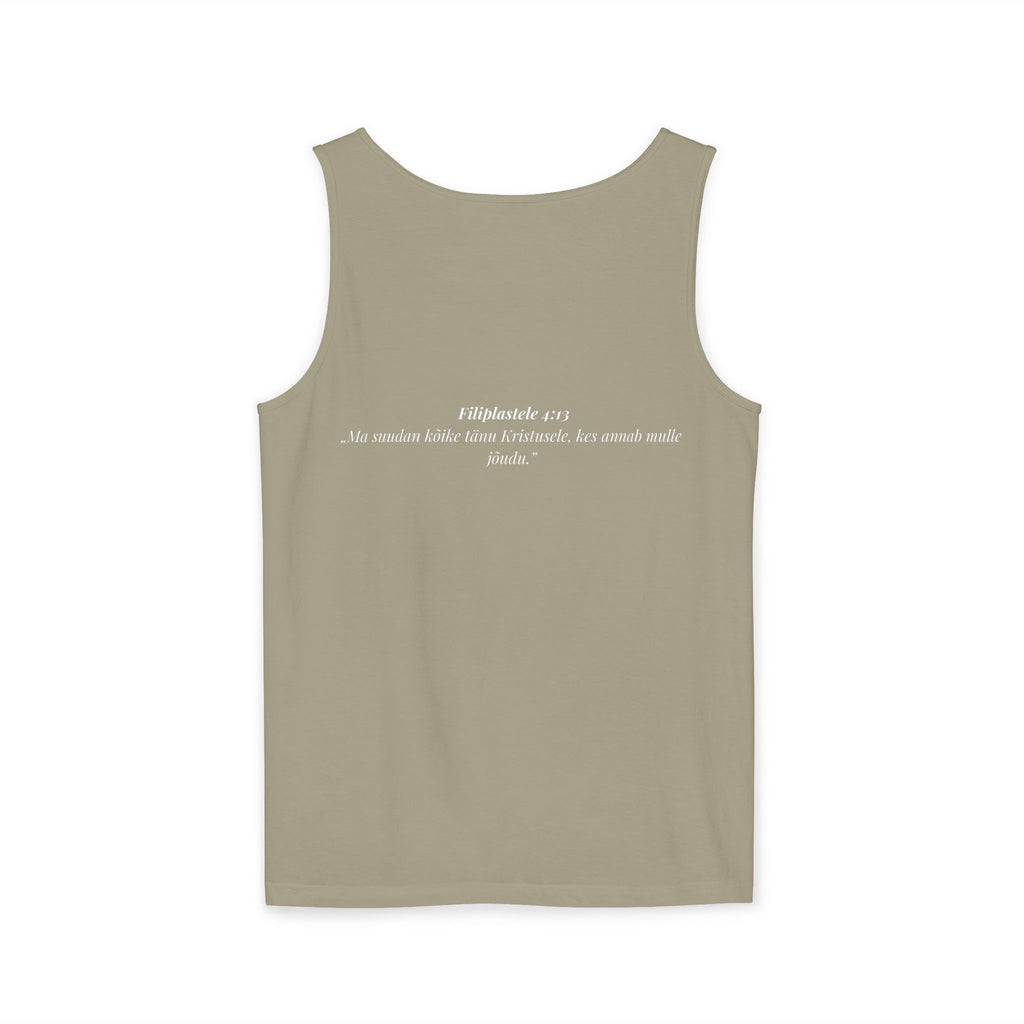 Jesus Minimalist Tank Top — Simple Gold Faith Graphic