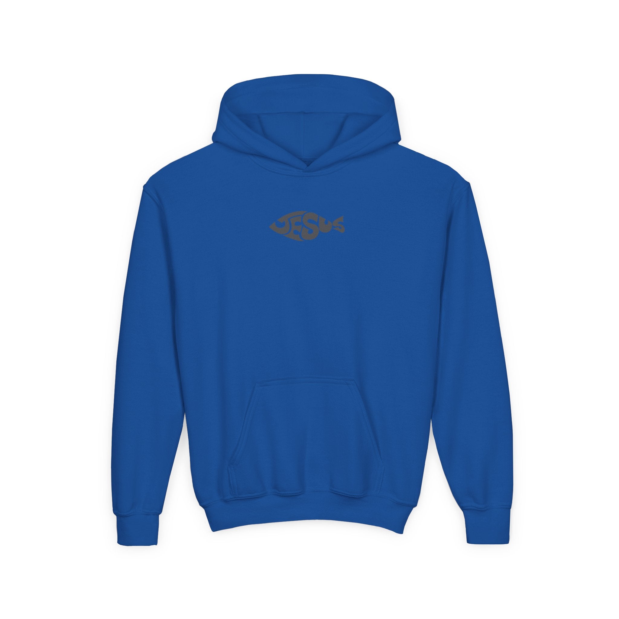 Youth Jesus Fish Hoodie — Christian Faith Graphic Hoodie for Kids