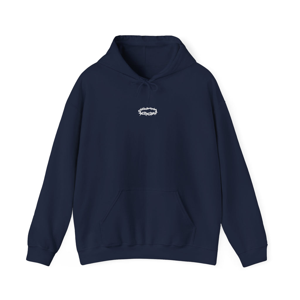 Hoodie — Minimal Small Black Square Lip Print Chest Graphic