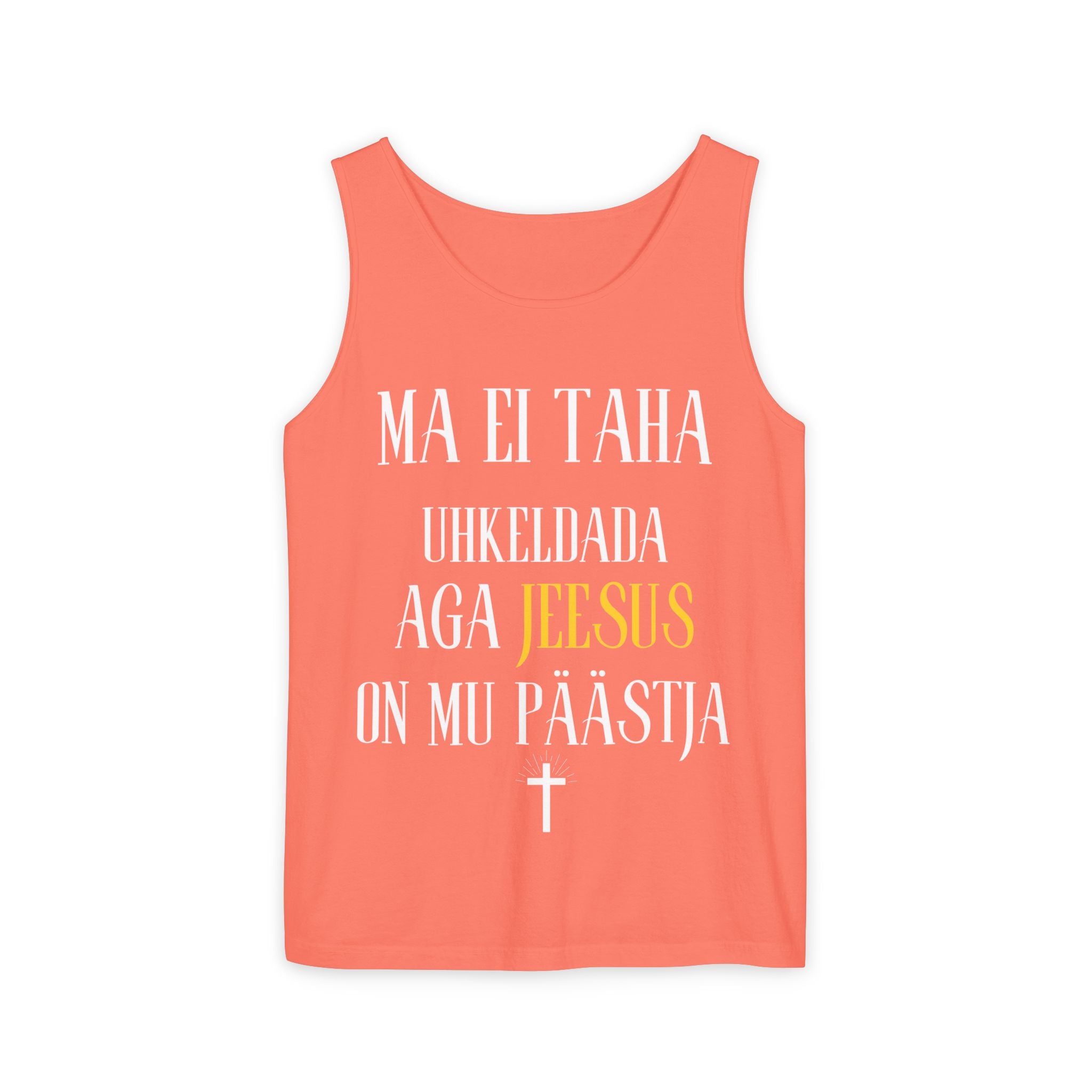 Jesus Minimalist Tank Top — Simple Gold Faith Graphic