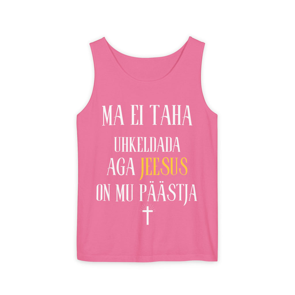 Jesus Minimalist Tank Top — Simple Gold Faith Graphic