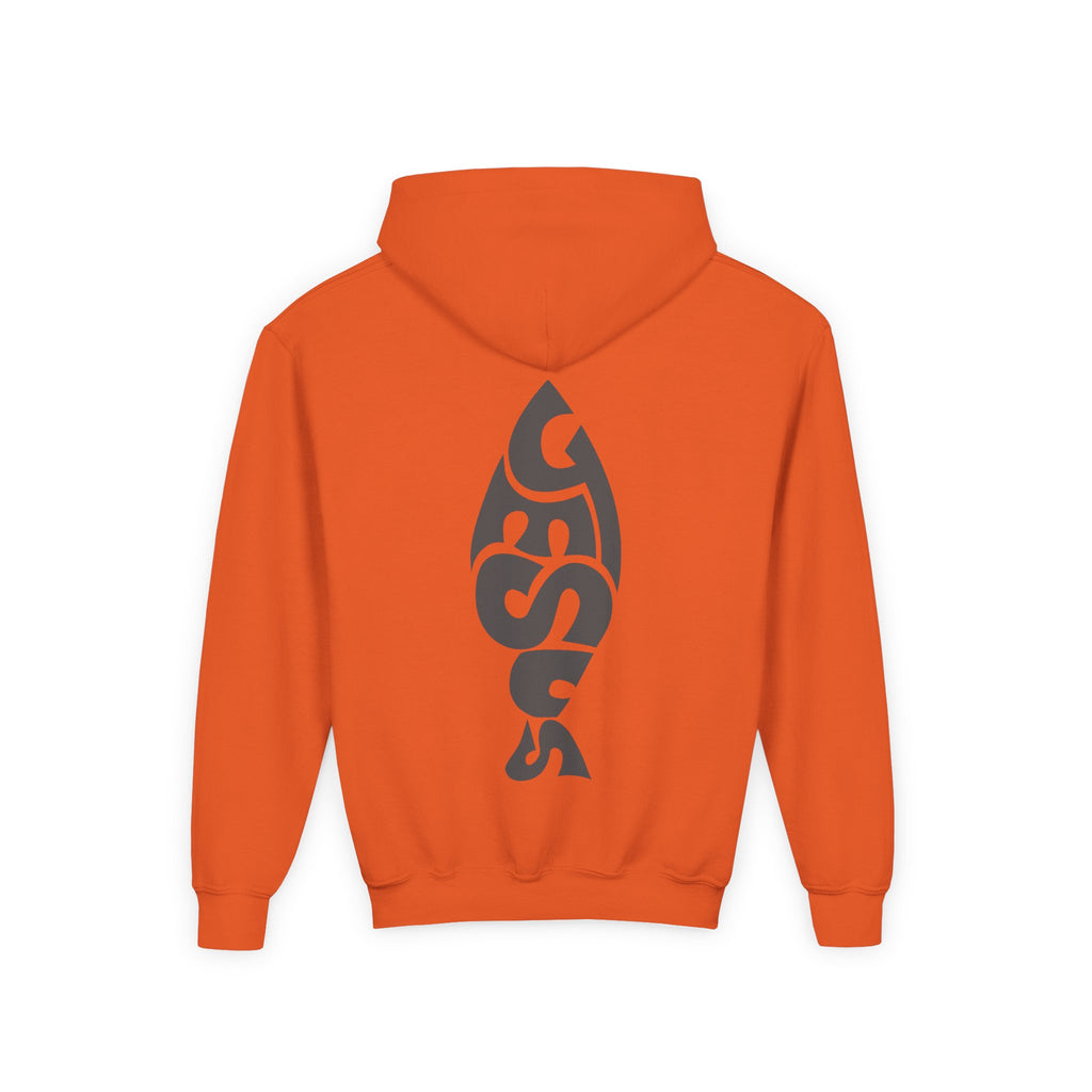 Youth Jesus Fish Hoodie — Christian Faith Graphic Hoodie for Kids