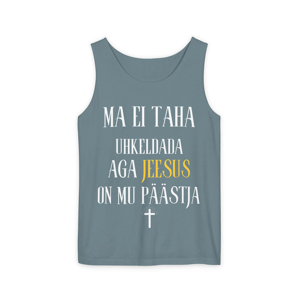 Jesus Minimalist Tank Top — Simple Gold Faith Graphic