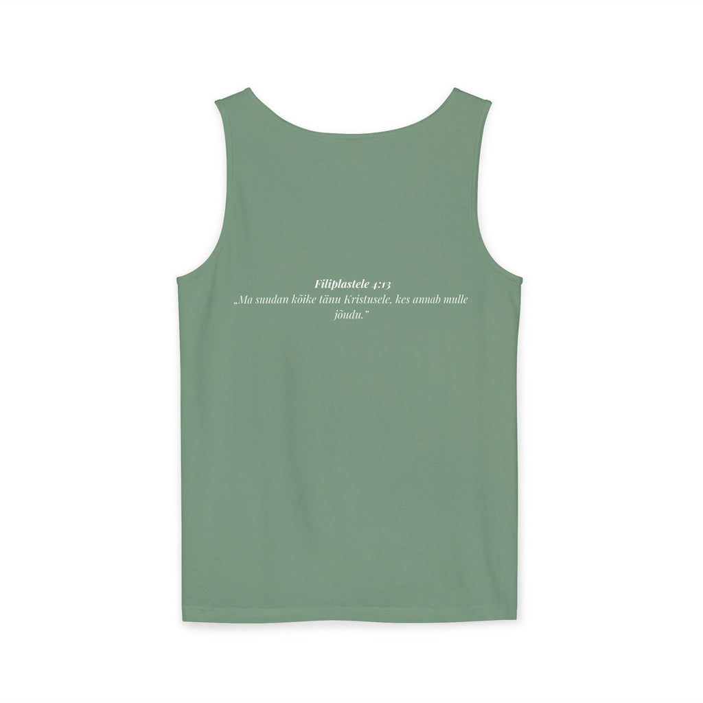 Jesus Minimalist Tank Top — Simple Gold Faith Graphic