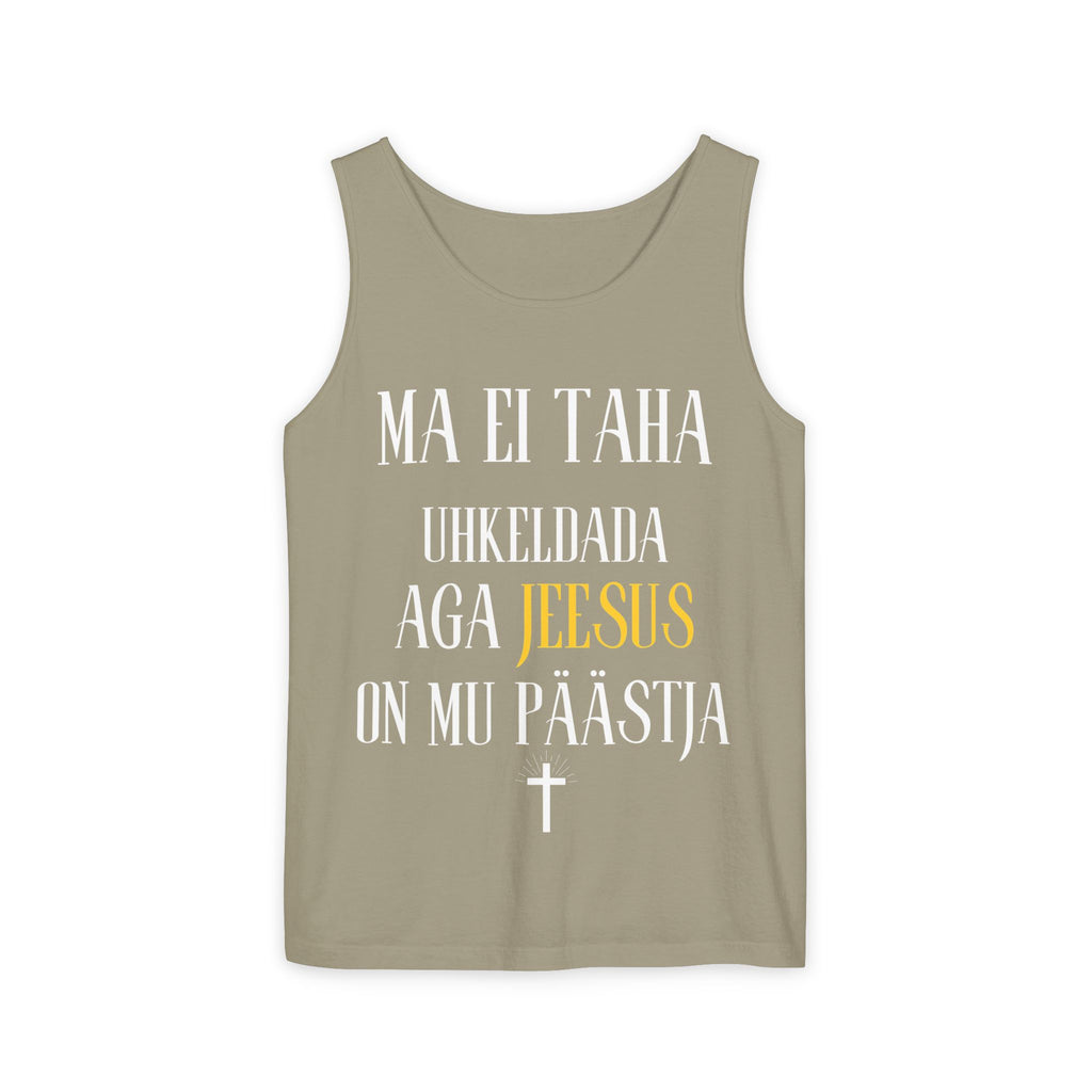 Jesus Minimalist Tank Top — Simple Gold Faith Graphic