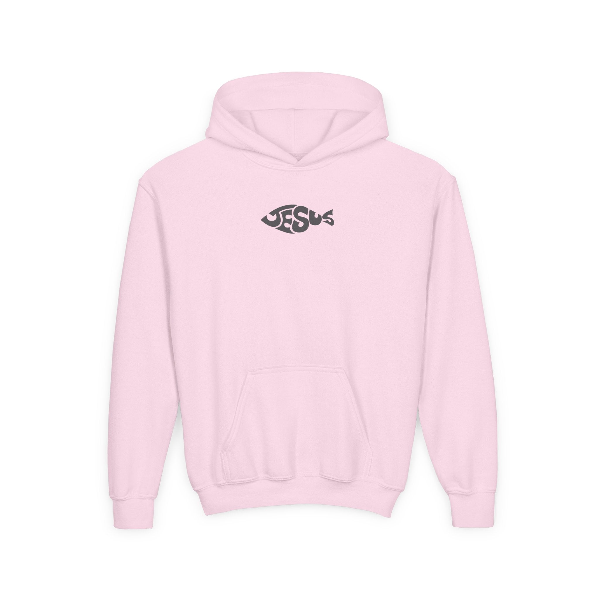 Youth Jesus Fish Hoodie — Christian Faith Graphic Hoodie for Kids
