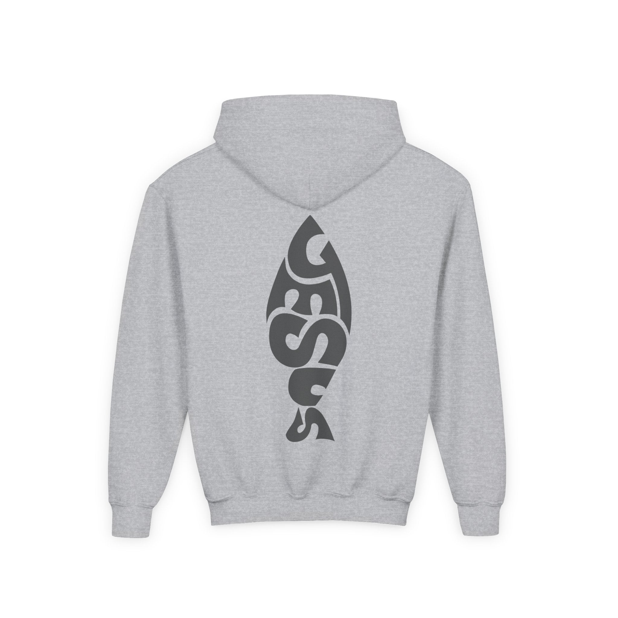 Youth Jesus Fish Hoodie — Christian Faith Graphic Hoodie for Kids