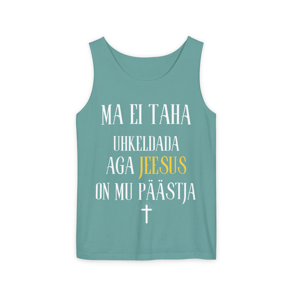 Jesus Minimalist Tank Top — Simple Gold Faith Graphic