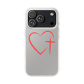 Christian Heart Cross Phone Case — Clear Flexible iPhone Case