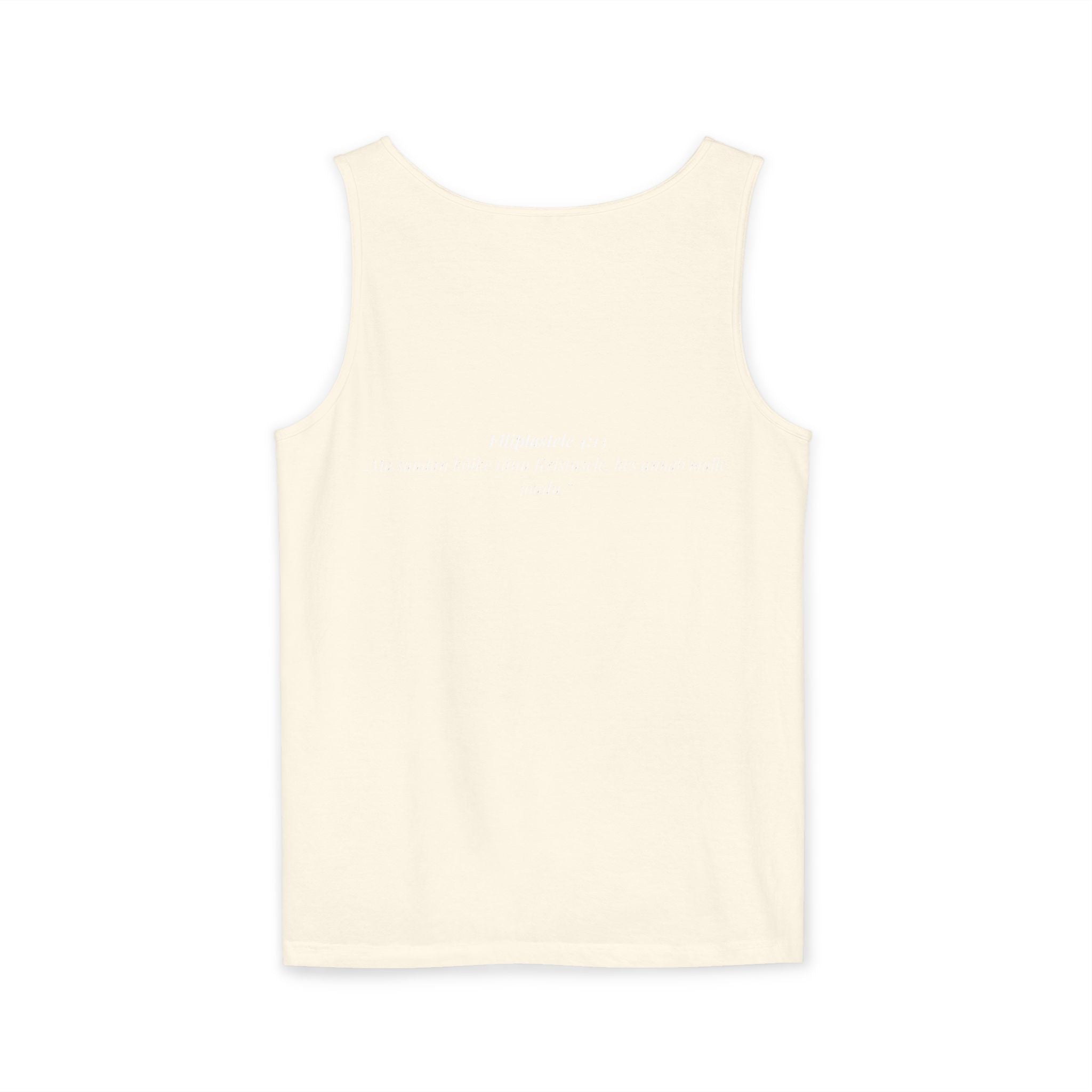 Jesus Minimalist Tank Top — Simple Gold Faith Graphic