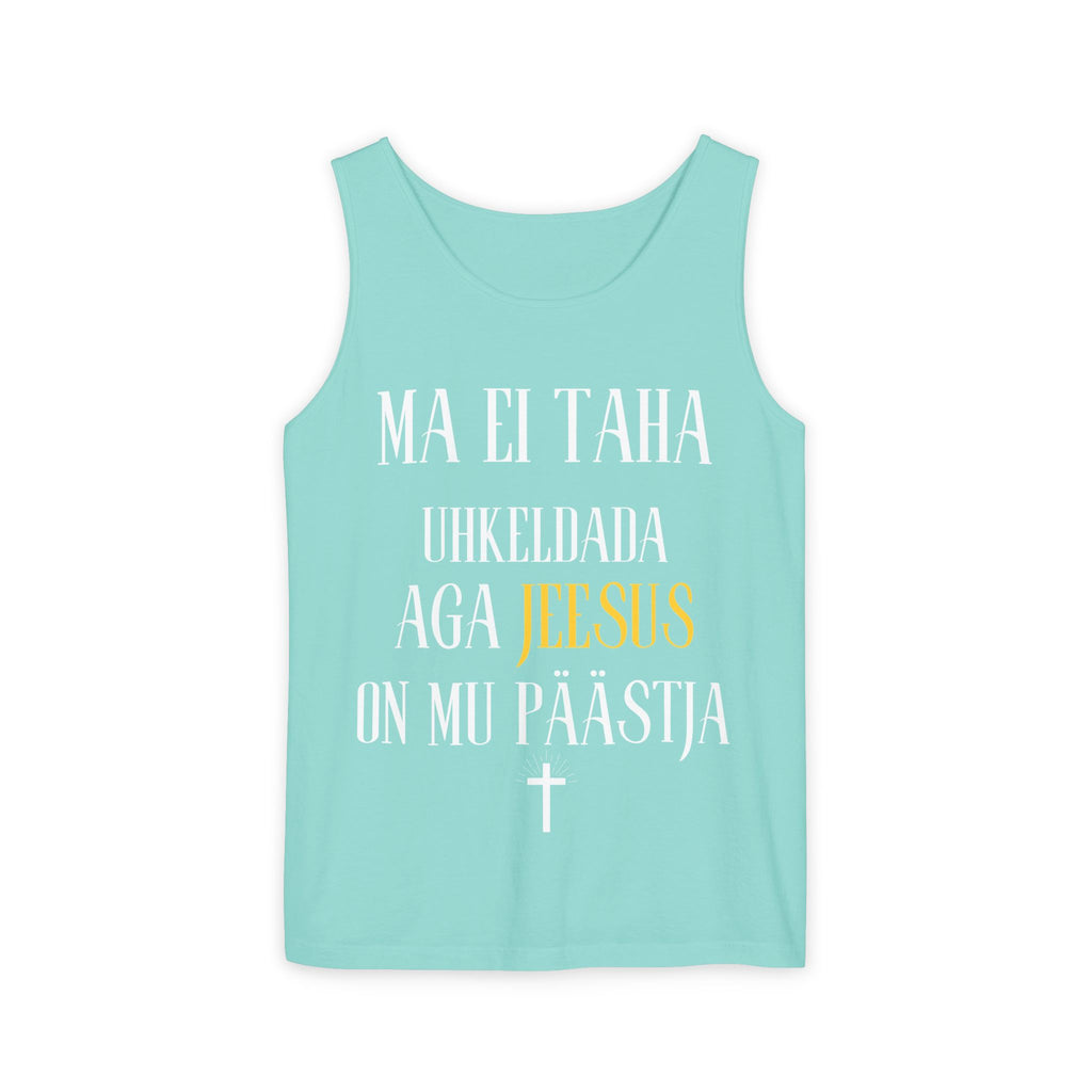 Jesus Minimalist Tank Top — Simple Gold Faith Graphic