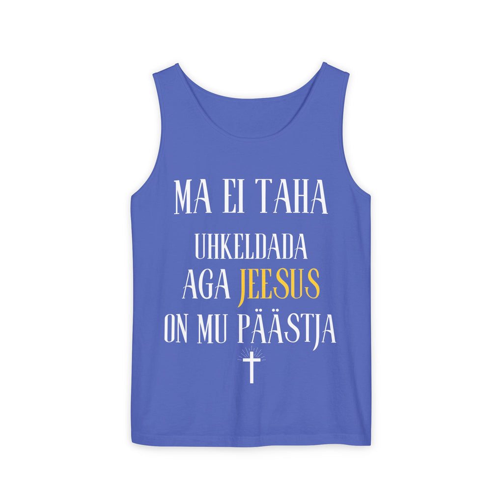 Jesus Minimalist Tank Top — Simple Gold Faith Graphic