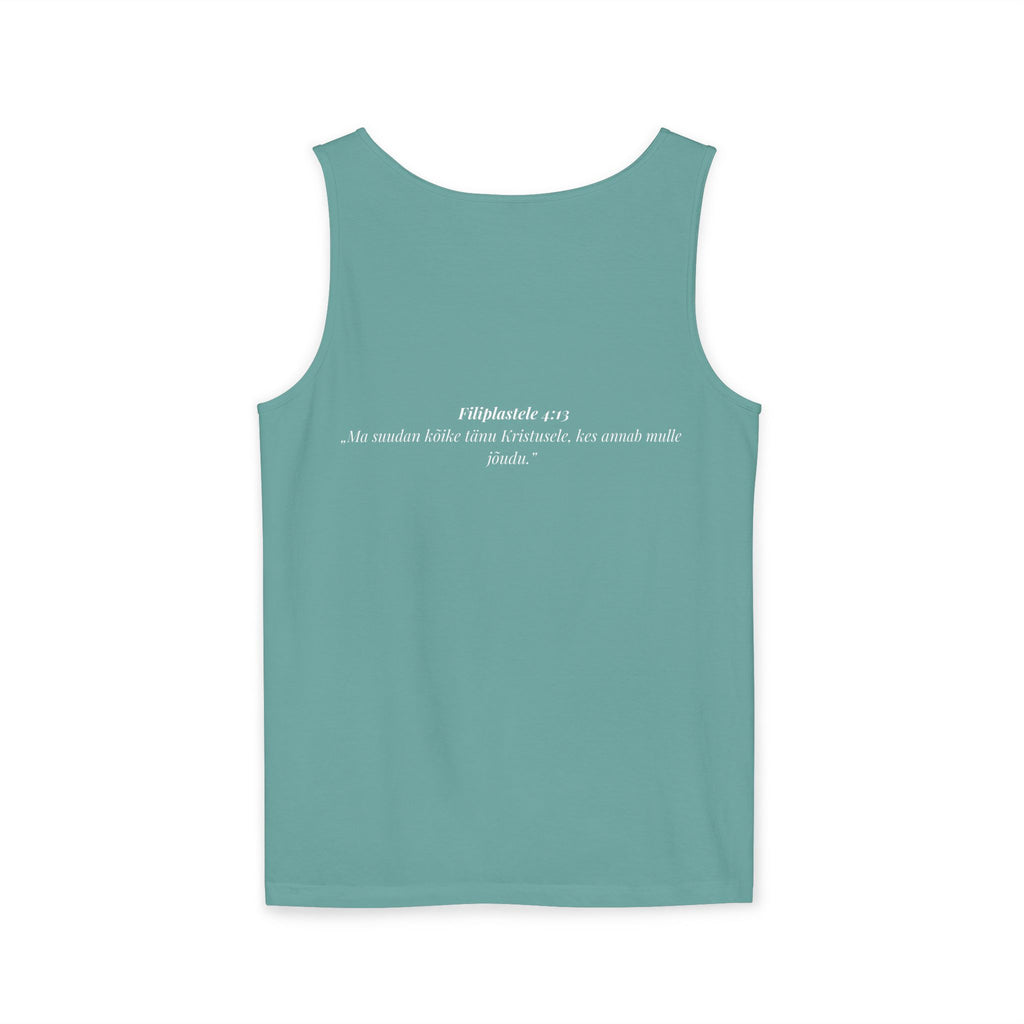Jesus Minimalist Tank Top — Simple Gold Faith Graphic