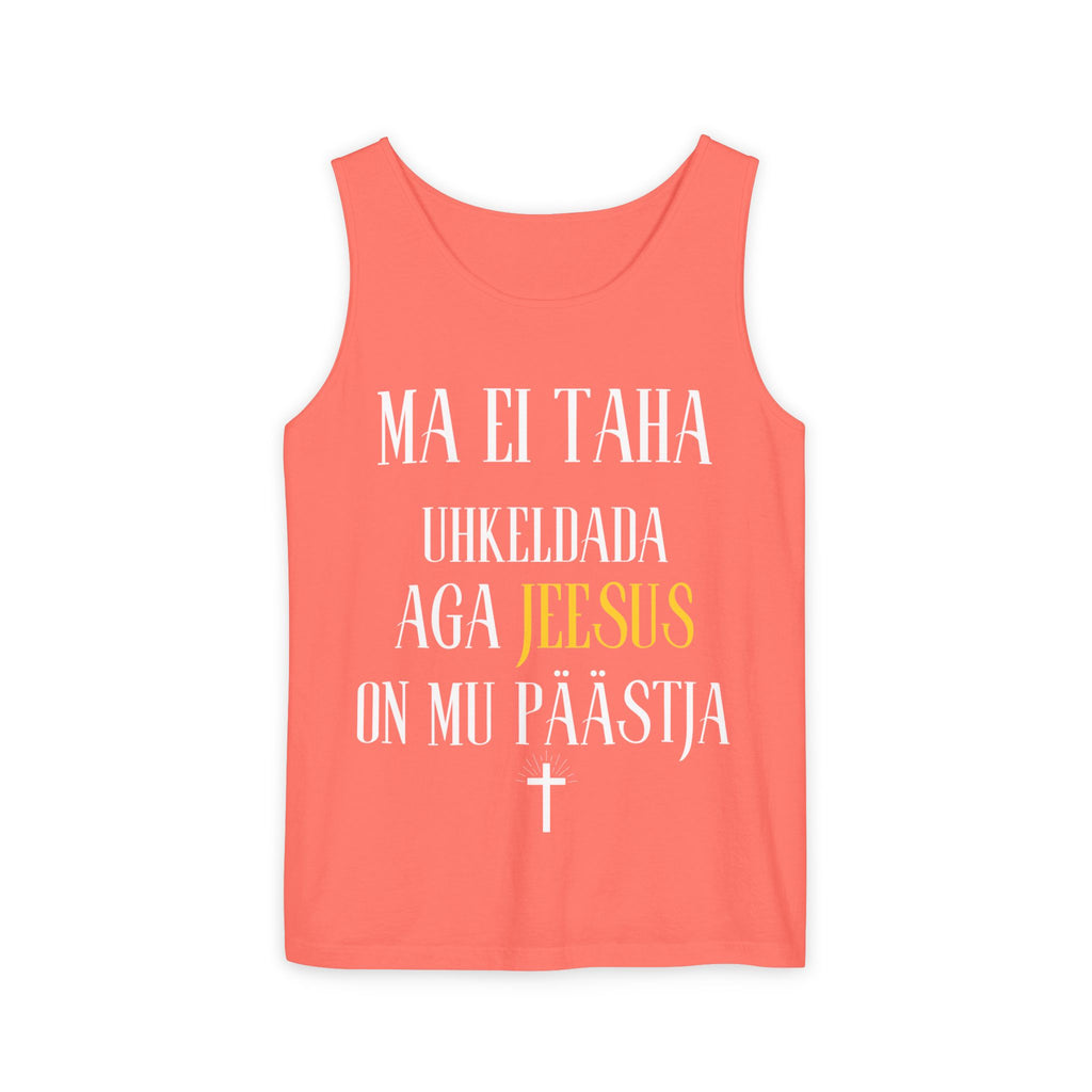 Jesus Minimalist Tank Top — Simple Gold Faith Graphic