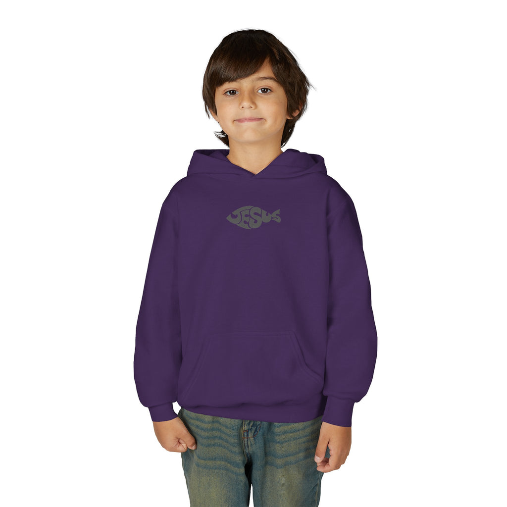 Youth Jesus Fish Hoodie — Christian Faith Graphic Hoodie for Kids