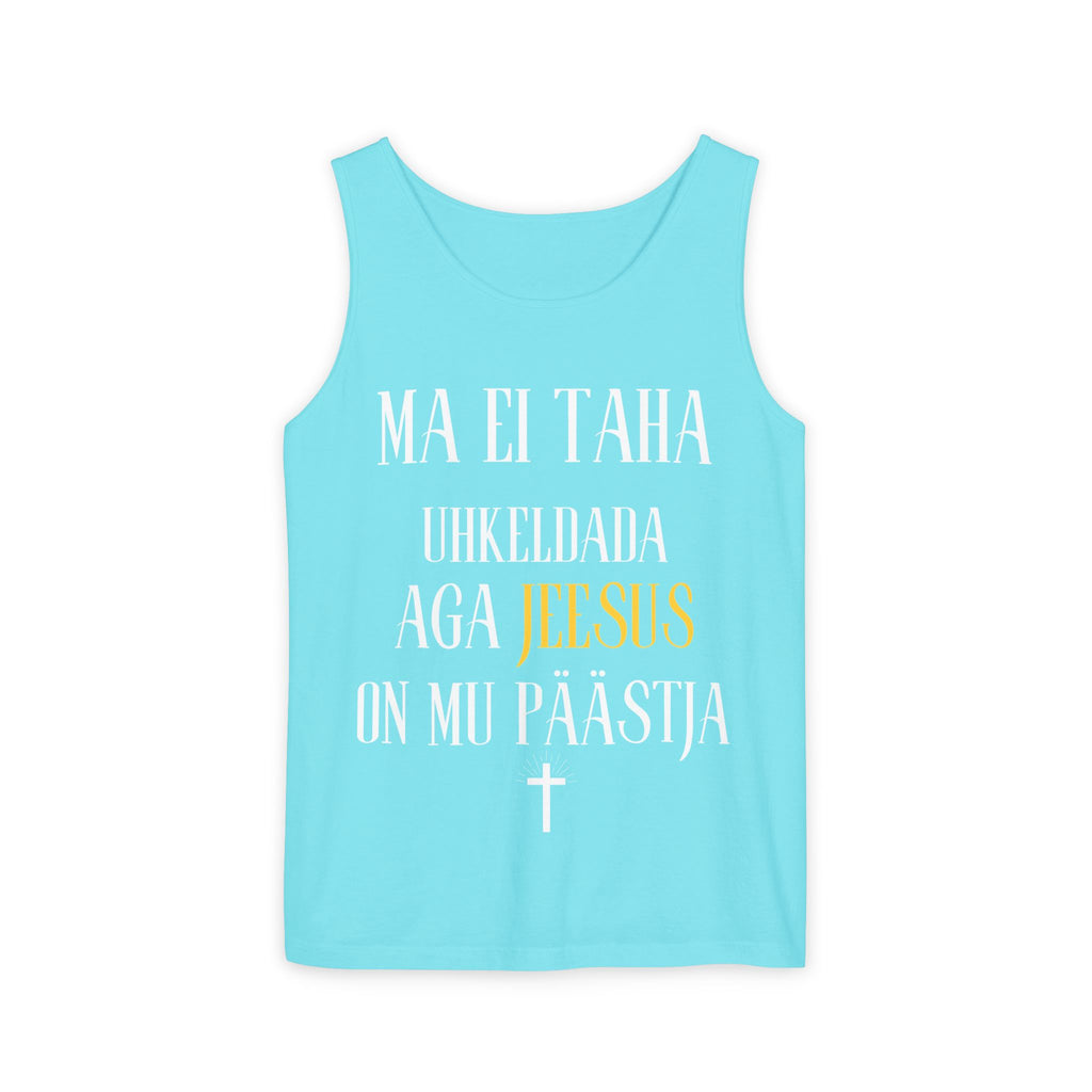 Jesus Minimalist Tank Top — Simple Gold Faith Graphic
