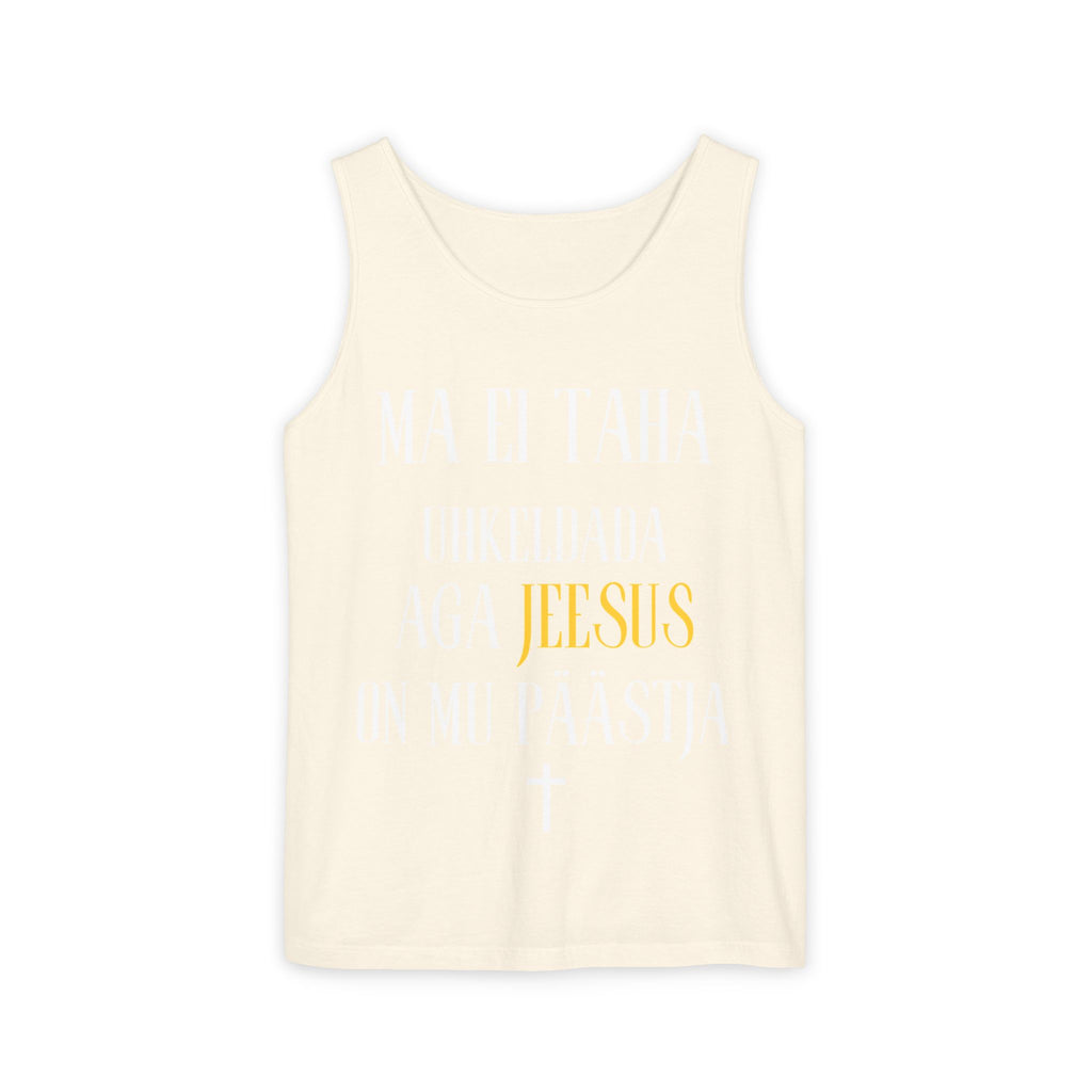 Jesus Minimalist Tank Top — Simple Gold Faith Graphic