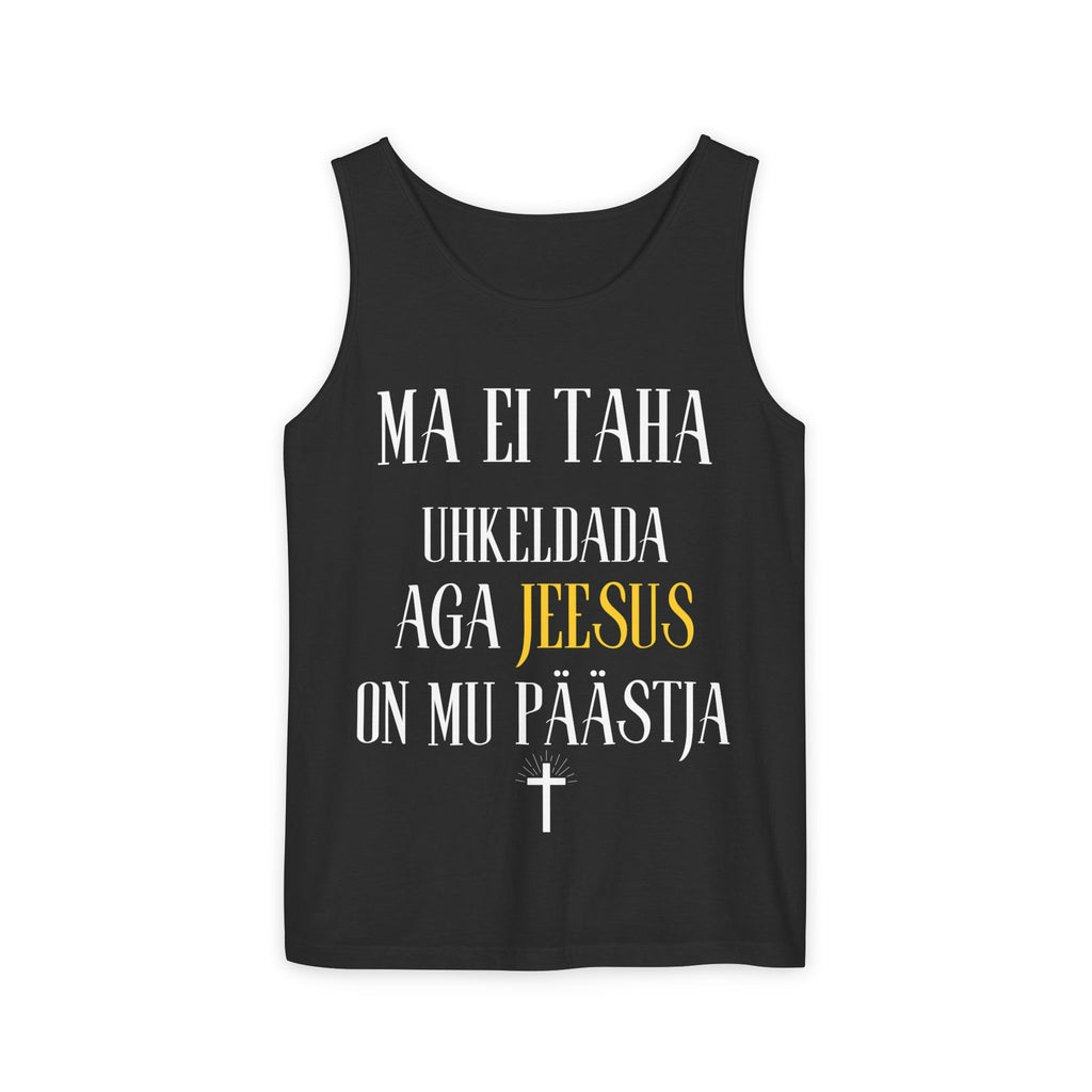 Jesus Minimalist Tank Top — Simple Gold Faith Graphic