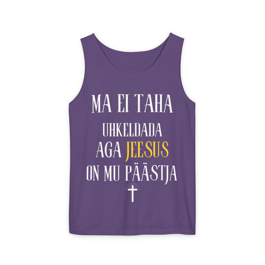 Jesus Minimalist Tank Top — Simple Gold Faith Graphic