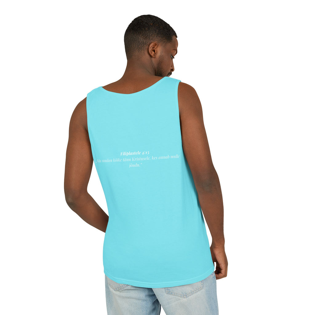 Jesus Minimalist Tank Top — Simple Gold Faith Graphic