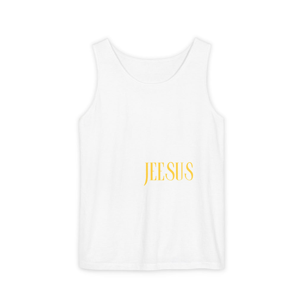 Jesus Minimalist Tank Top — Simple Gold Faith Graphic