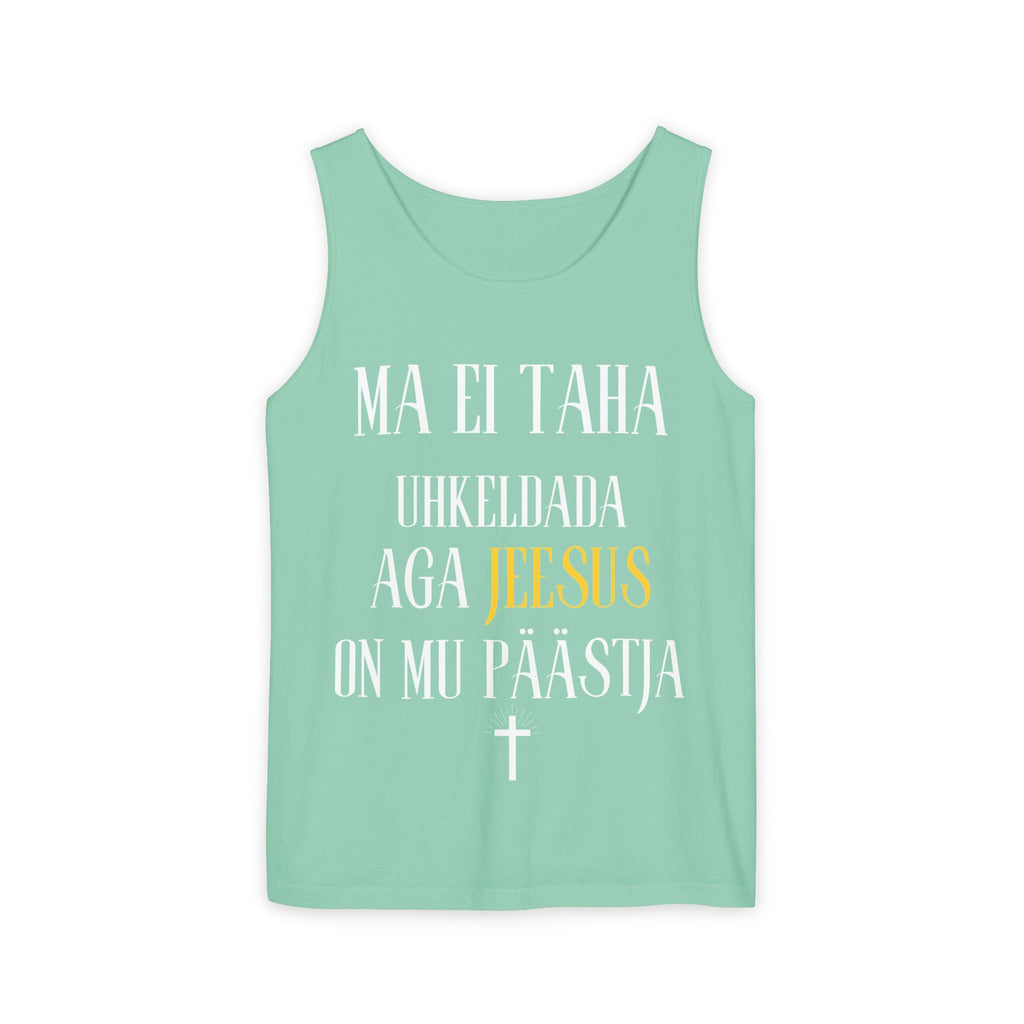 Jesus Minimalist Tank Top — Simple Gold Faith Graphic