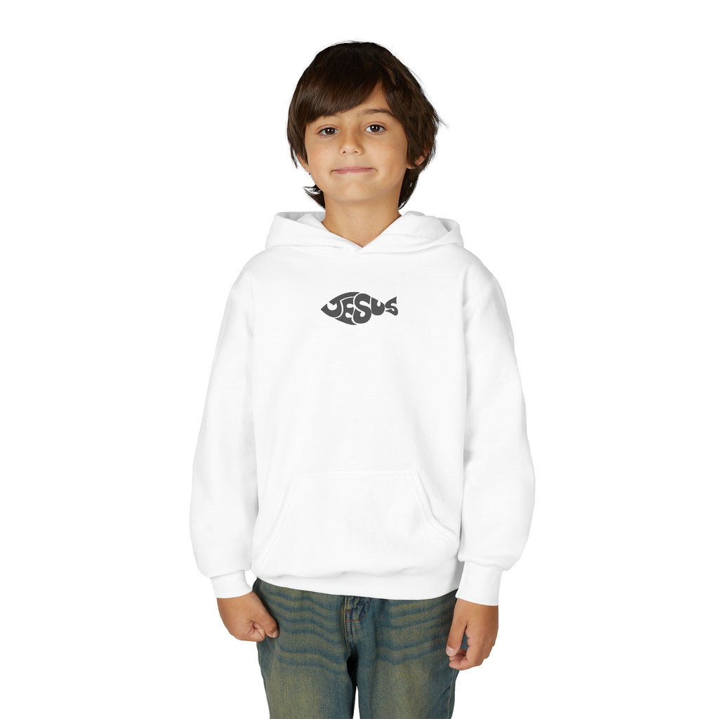 Youth Jesus Fish Hoodie — Christian Faith Graphic Hoodie for Kids