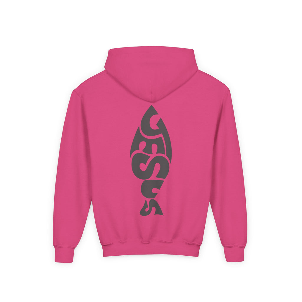Youth Jesus Fish Hoodie — Christian Faith Graphic Hoodie for Kids